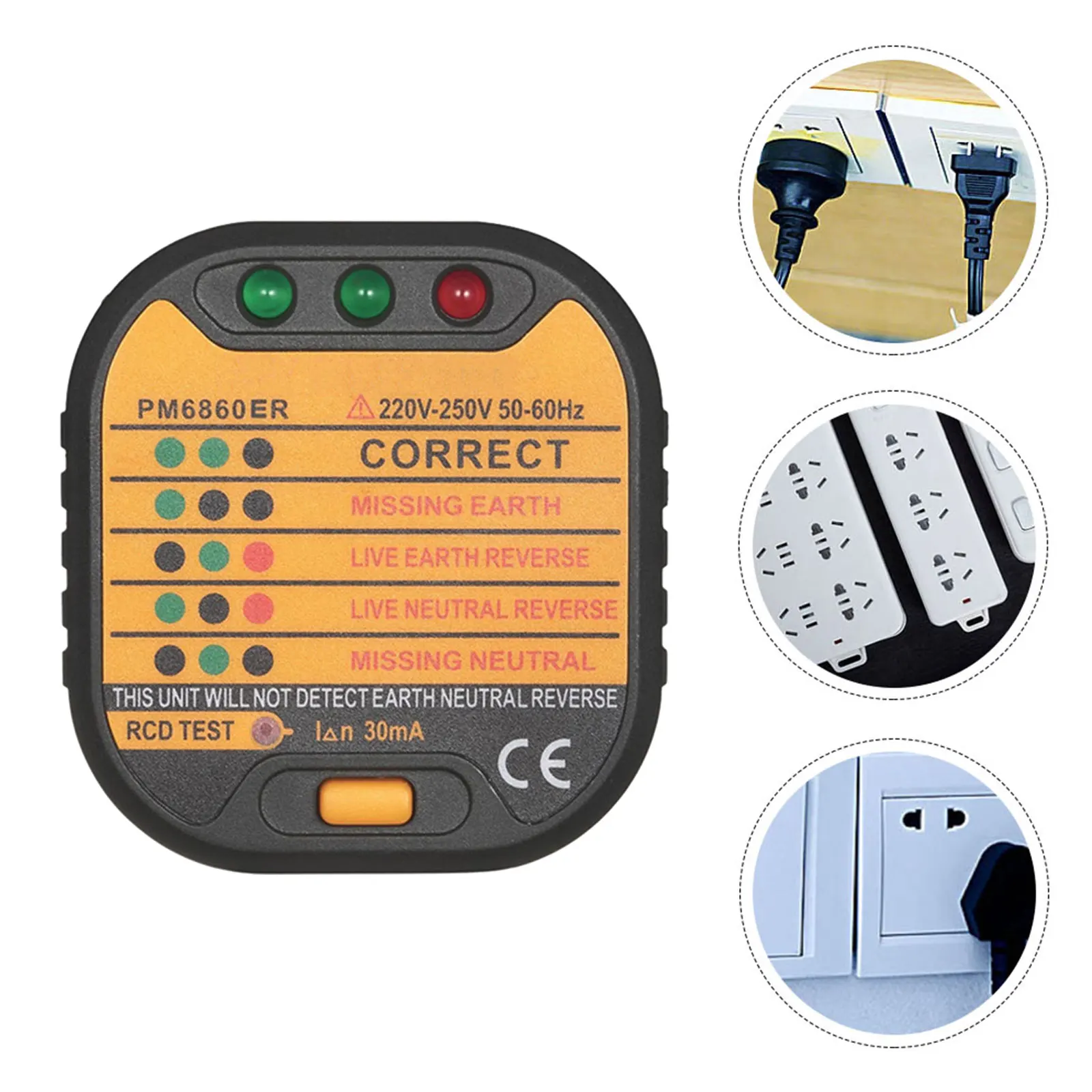 

Outlet Circuit Polarity Plug Breaker Safety Status Indicator Protection Function Socket Voltage Tester Circuit Polarity Voltage