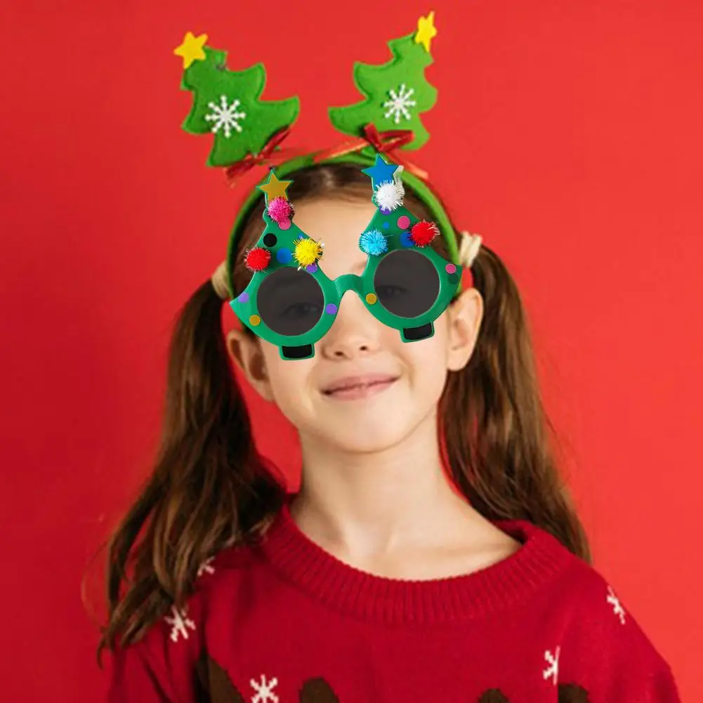 Festive Holiday Eyewear Artistic Clown Glasses Festive Christmas Tree Glasses for Party Cosplay Costume Accessories for Xmas