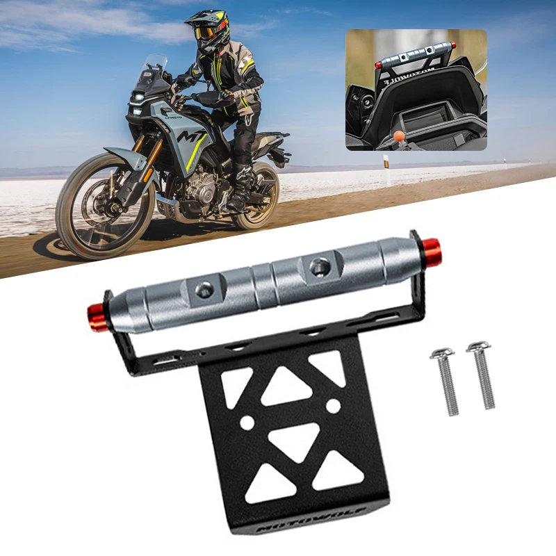 

Motorcycle CNC aluminum GPS Phone Holder Stand Navigation New Black Extension Bracket For CFMOTO 450MT 450 MT 2024-