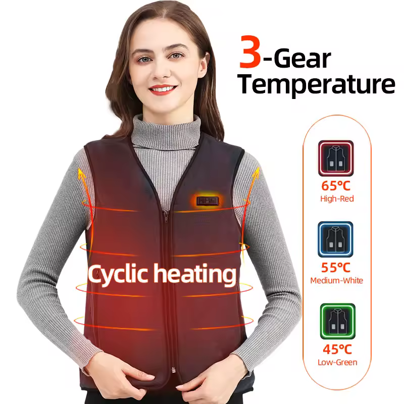 Smart Fleece Heated Vest Men USB Electric Self Heating Vest Women Rechargeable Heated Jacket Thermal Hunting Heated Clothes - Image 4
