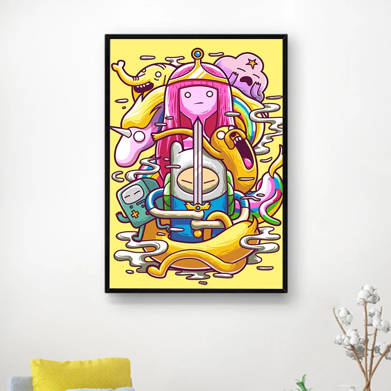 Adventure Time Luxury Home Decor Wall Paintings Anime Room Decors Aesthetic Pinterest Decorative Painting on Canvas Poster Art