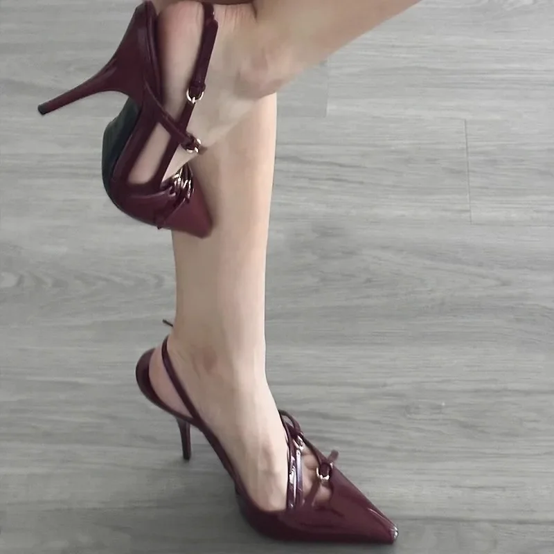 Designer Narrowband Buckle Strap HighHeels Women's Sexy Pointed Stiletto High Heels Fashion Wedding Dress Slimming Women's Shoes image 4