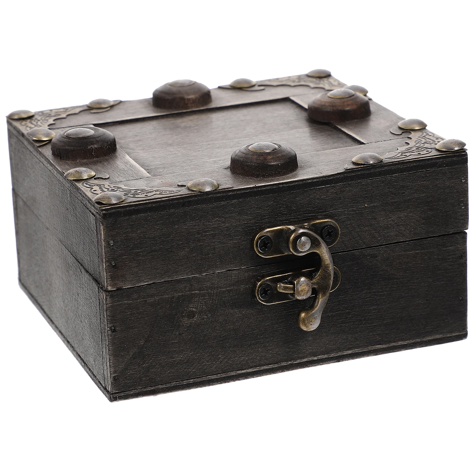 

Vintage Wooden Jewelry Storage Case Organizer For Earrings Rings Bracelets Trinket Box With Buckle Latch Large Capacity