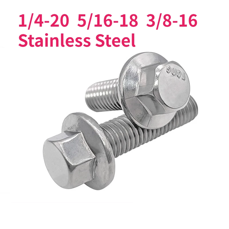 

UNC 1/4-20 5/16-18 3/8-16 Stainless Steel Hexagon Head with Serrated Flange Cap Screw Hex Washer Head Bolt