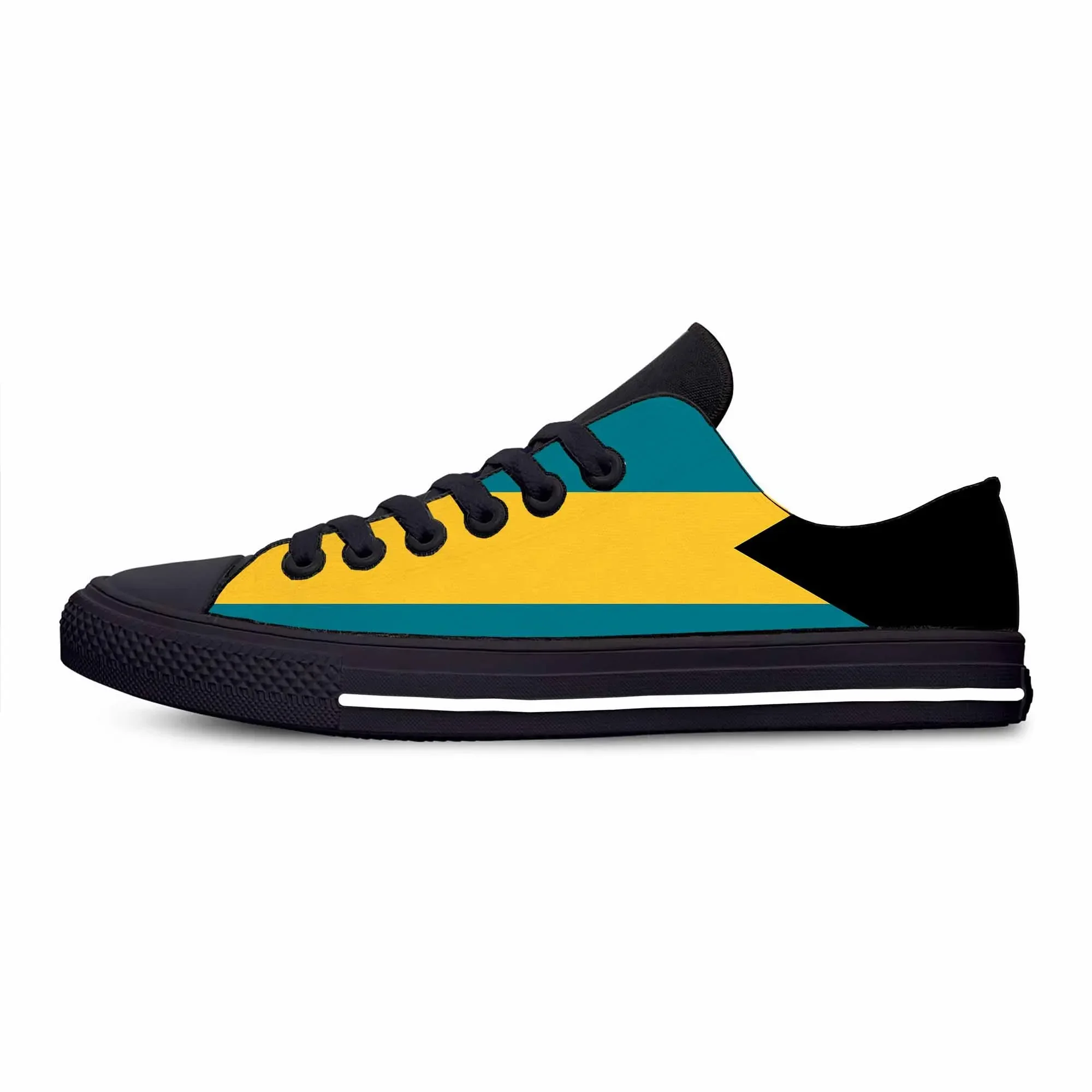 

Bahamas Bahamian Flag Patriotic Pride Cool Fashion Casual Cloth Shoes Low Top Comfortable Breathable 3D Print Men Women Sneakers