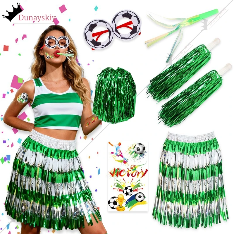 Soccer Cheerleader Costume Cosplay 2026 Costumes Cheerleading Outfit Stage Performance Show Clothes Fringe Skirt Accessory-
