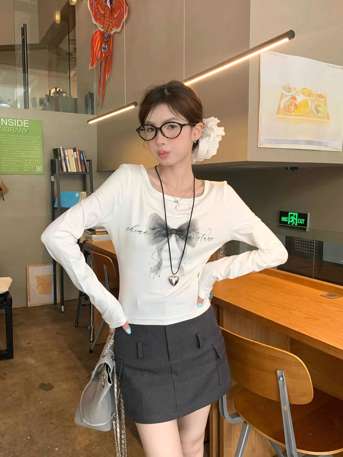 

Long Sleeve T-Shirts Womens Harajuku Aesthetic Cotton Lace Ruffle Y2K Gothic Oversized Spring Comfortable Casual Wear Trendy