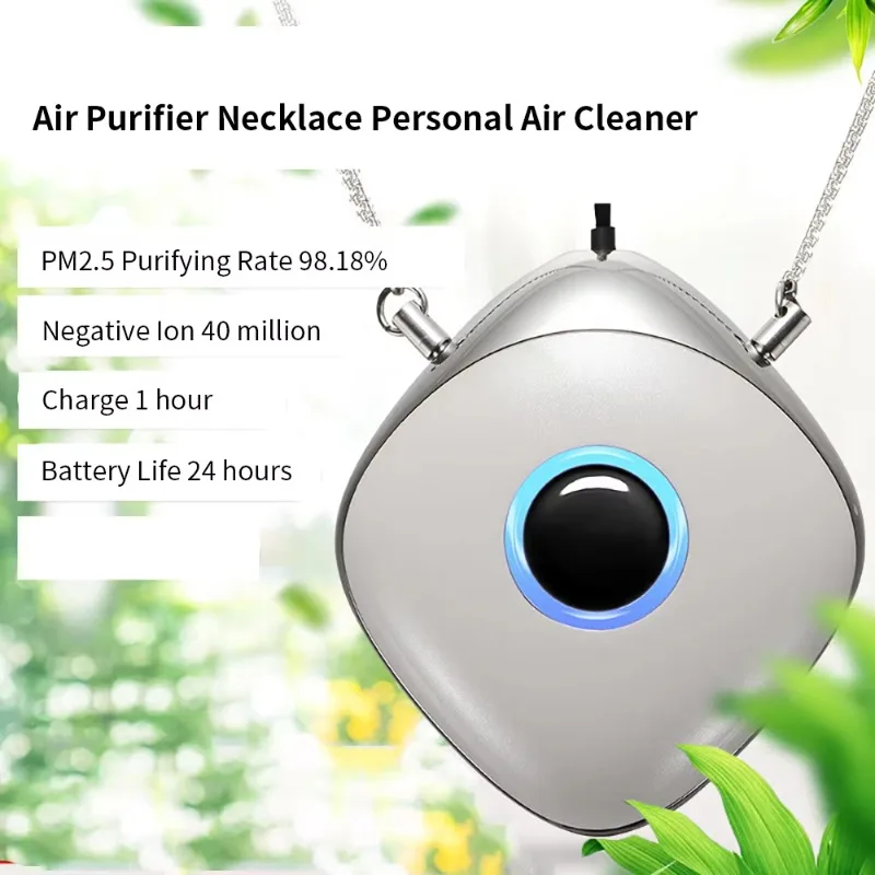 Portable Wearable Air Purifier Mini Personal Necklace Air Cleaner with Negative Ion Generator