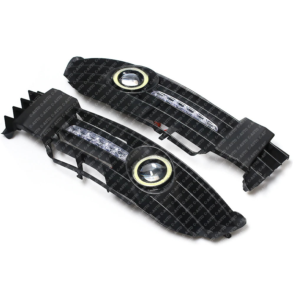 Car Front Fog Light Grille Daytime Running Light With LED Lamp Angel Eye For VW Passat B5 B5.5 2000 2001 2002 2003 2004 2005