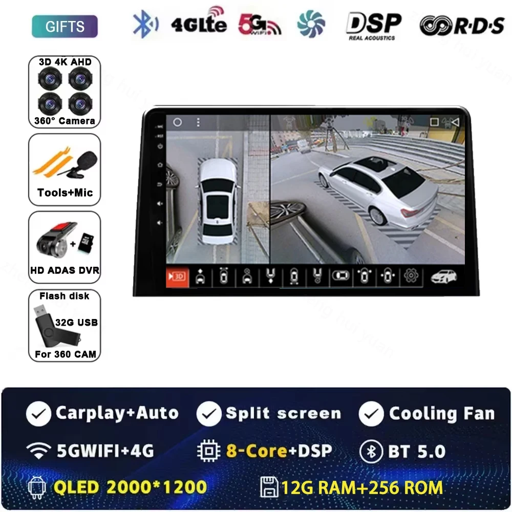 Android 16 Carplay autoradio multimediasysteem videospeler voor Citroen Berlingo 2019 Peugeot Partner Rifter 2020 voor Opel Combo