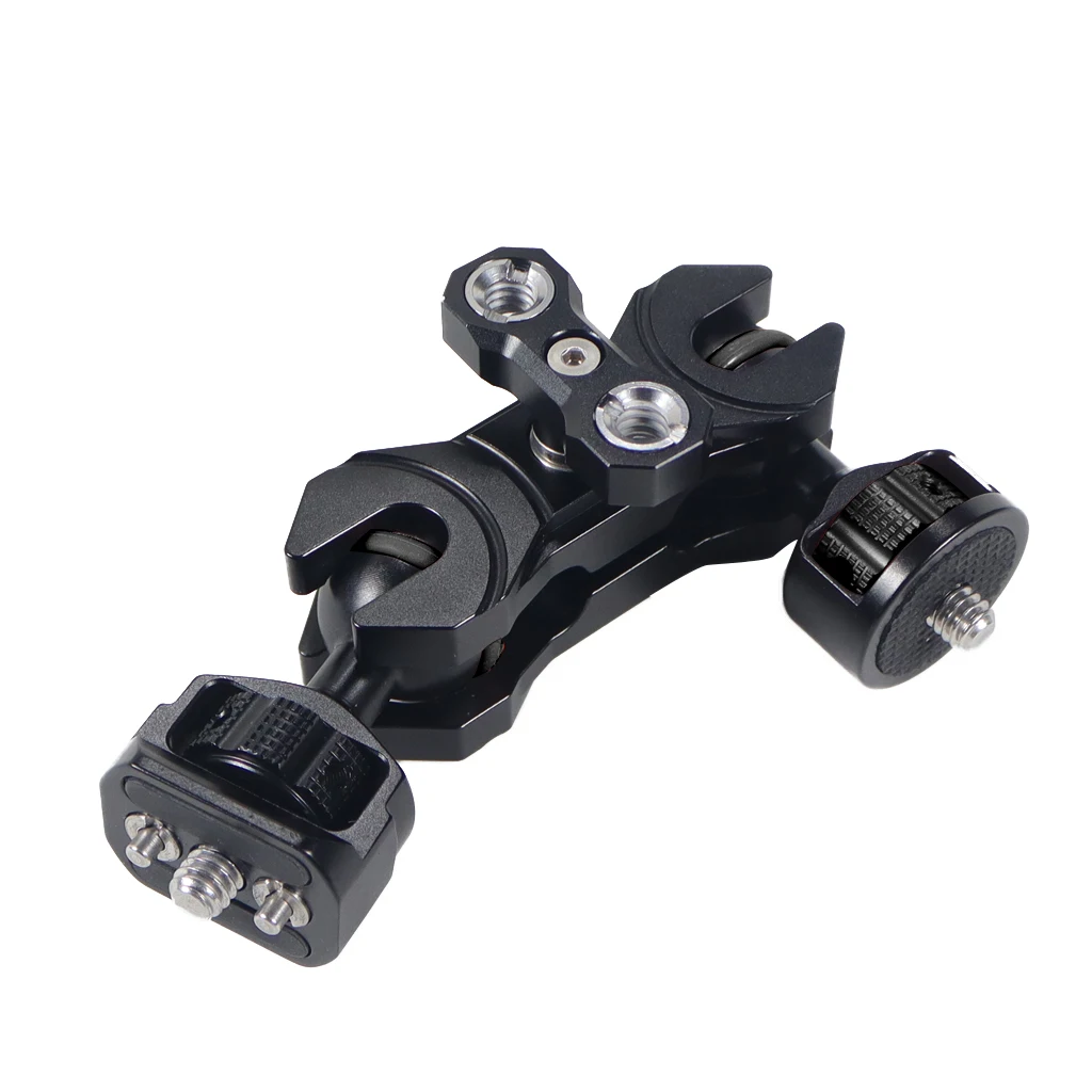 مزدوج Ballhead 1/4 "3/8" ماجيك الذراع أري تحديد دبوس 20 مللي متر الكرة محول جبل ل DSLR هيكل قفصي الشكل للكاميرا BMPCC رصد دعم قوس
