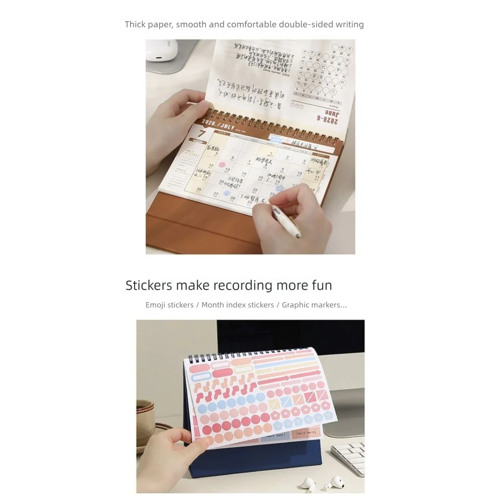 Simple Coil 2026 Desk Calendar Portable Desktop Decoration Mini Calendar Daily Planner Gifts