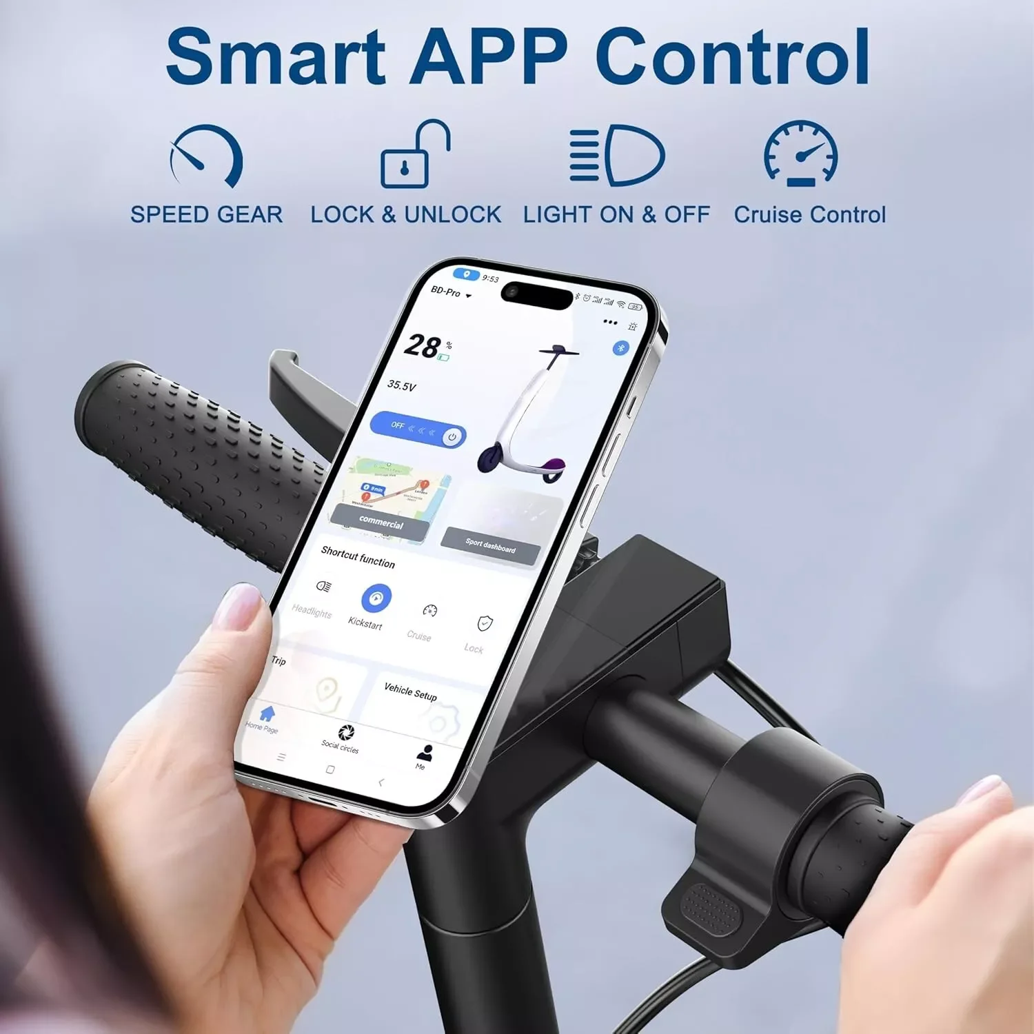 LADPED سكوتر كهربائي 350 واط 25 كيلومتر/ساعة APP سكوتر التحكم الذكي 8.5 بوصة الإطارات سكوتر كهربائي قابل للطي 20 كجم ماكس المدى للكبار #2