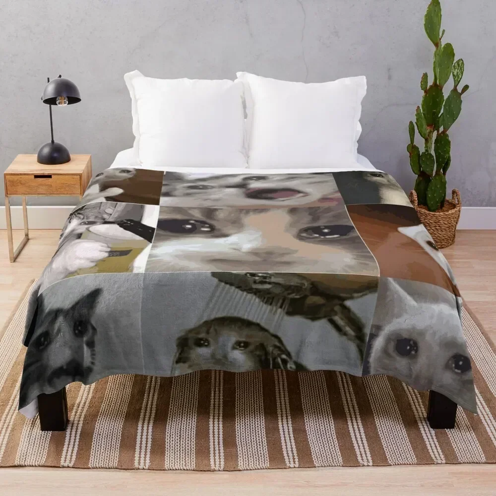 

Crying Cat Throw Blanket