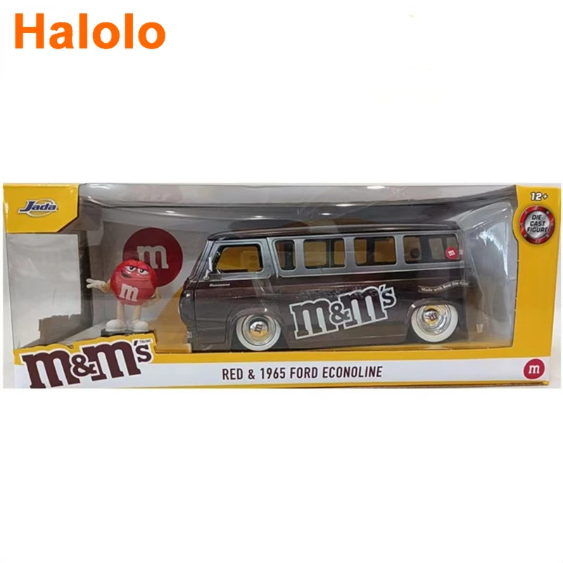 

1:24 M&M'S 1965 Ford Econoline High Simulation Diecast Car Metal Alloy Model Car Toys for Children Gift Collection