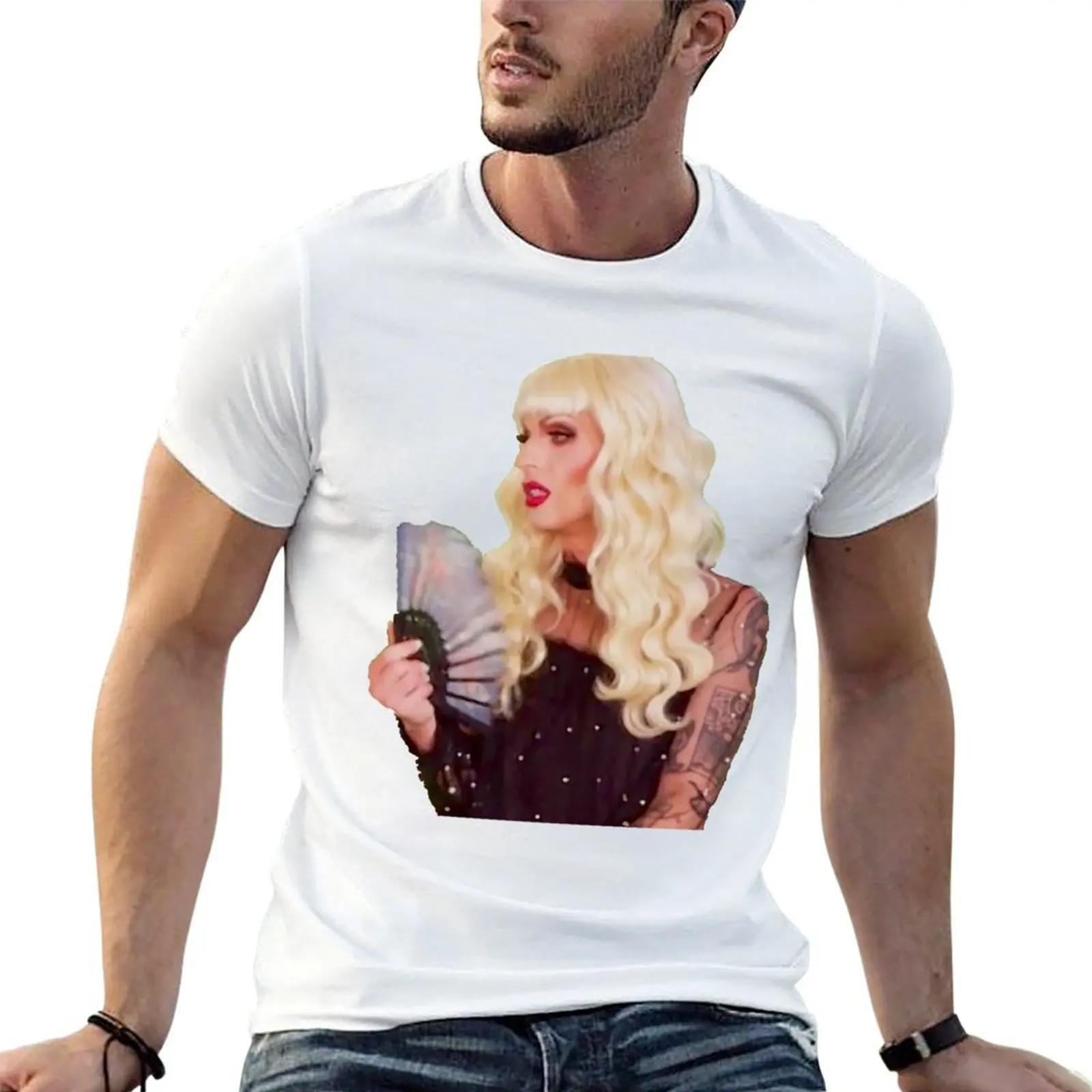 

Katya with fan T-Shirt t shirt man cotton man graphic t shirt T-Shirt