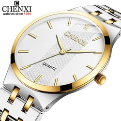 CHENX Fashion Couple Analog Quartz Watches Waterproof Stainless Steel Watch For Men Women Sport Casual Fashion Date Wristwatches