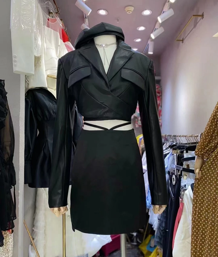 Giacca in Pelle PU Cool Ort per Donna, Tendenza Moda Street, Chiusura con Cerniera, Manica Lunga, Vestibilità Slim, Cappotto Outerwear
