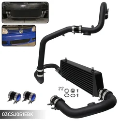 Aluminum Front Mount Intercooler & Pipe Kit Fits for VW Volkswagen Golf GTI Jetta MK4 1.8L Turbocharged 1998-2005