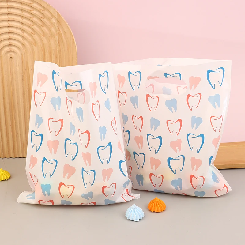 30/50pcs Dental Bags For Dental Patients, Bulk Plastic Dental Goods Gift Bags For Hygienists, Dentists, Patient Care Clinics,