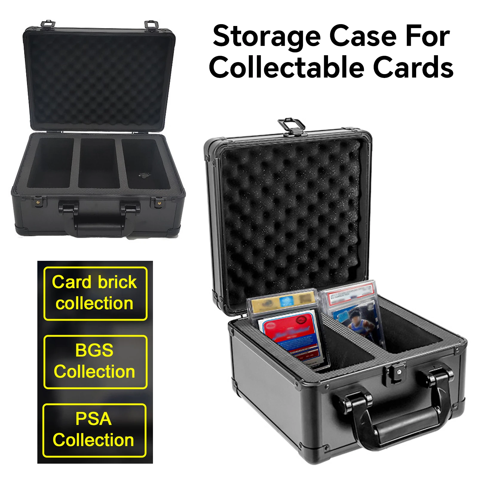 2/3 Rows Card Storage Box, Trading Card Case For PSA BGS Graded Sports Card, Baseball Baseball Card Holder Case