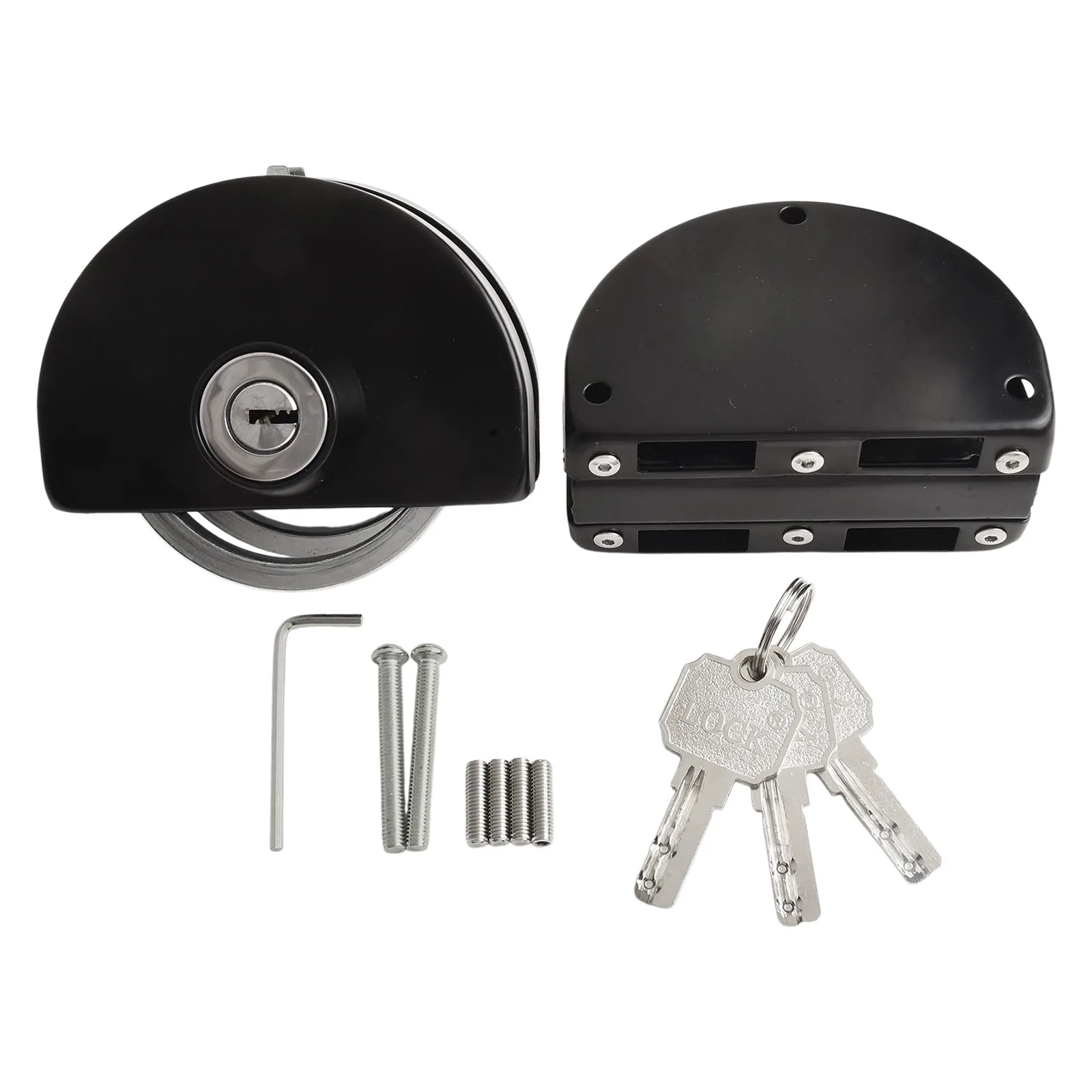 

Stainless Steel Glass Door Lock for Frameless Double Swing or Sliding Doors Secure Access with Key and Knob Control