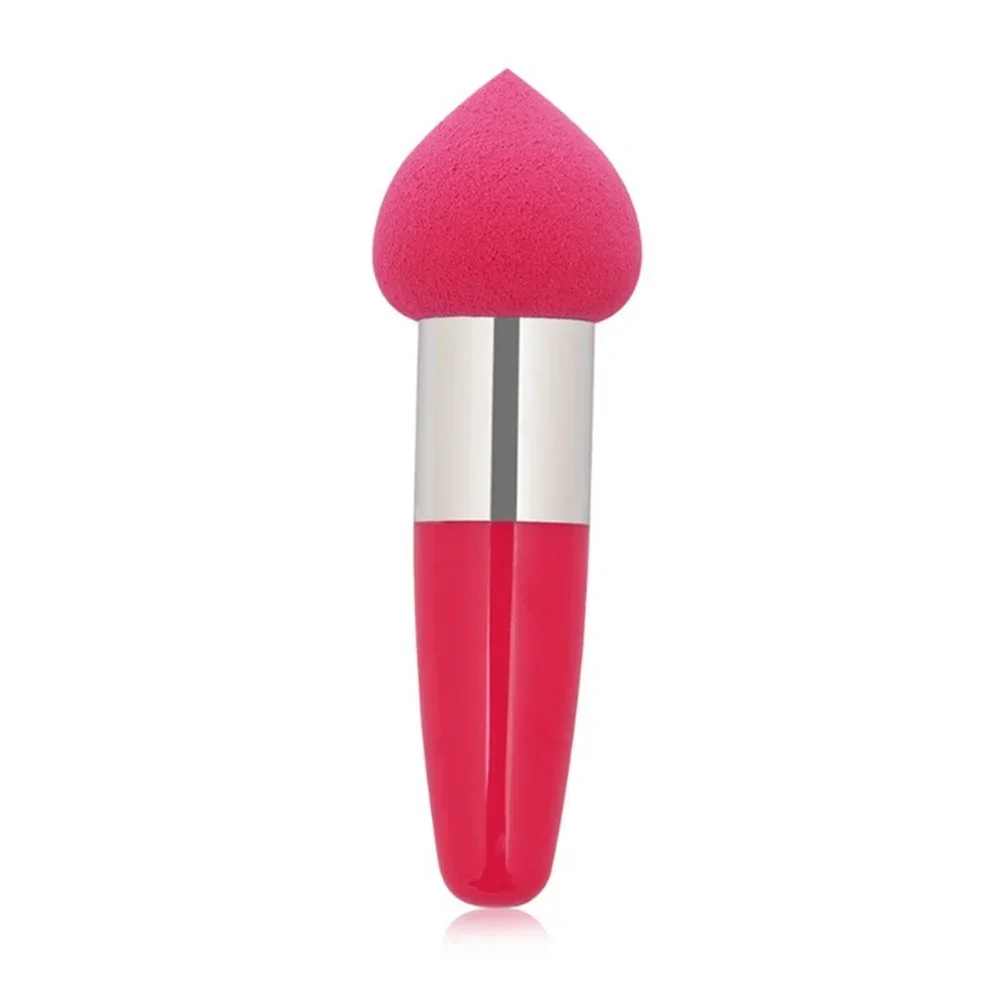 1PC ファッションカラフルなソフト面取りスポンジファンデーションブレンダーハンドルパフスムーズコンシーラーメイクアップツール