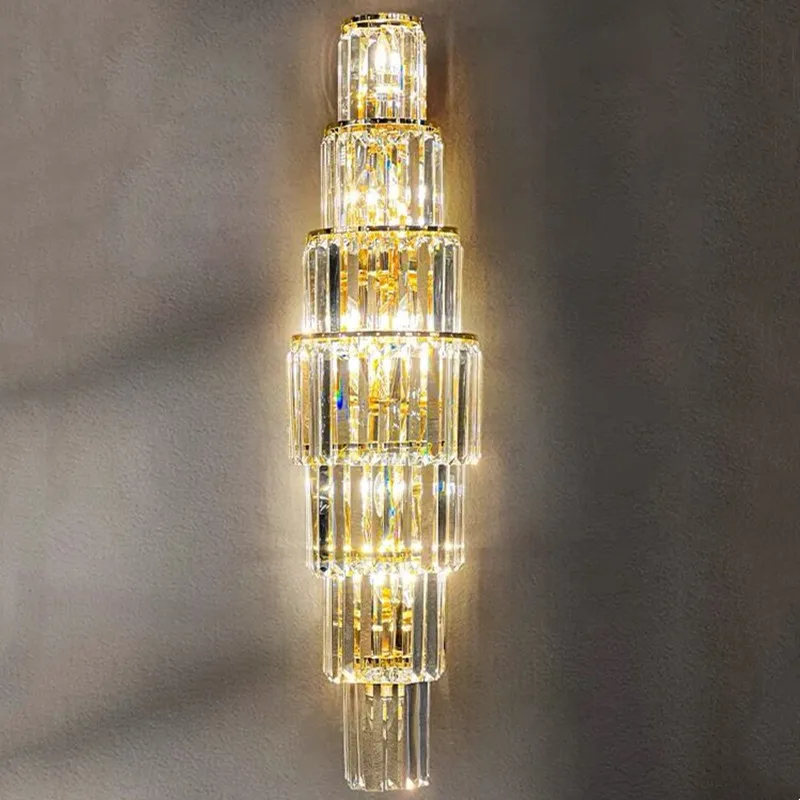 Artpad Led Luxury Crystal Wall Lamp Living Room Hall Wall Room Decor Home Wall Sconce Fixtures Gold Lighting