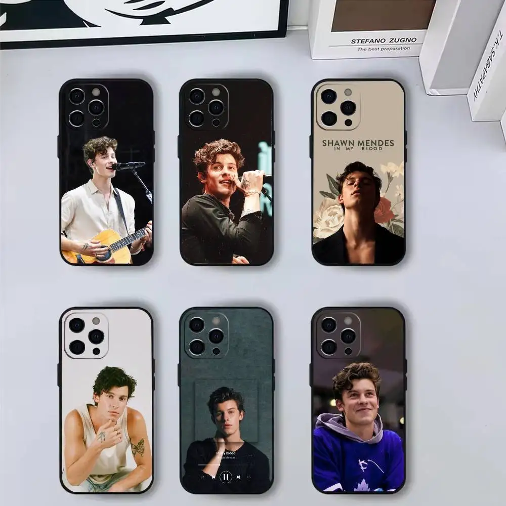 

S-Shawn Singer M-Mendes Phone Case Silicone Soft For IPhone 17,16,15,14,13,12,11,XS,Plus Pro Max