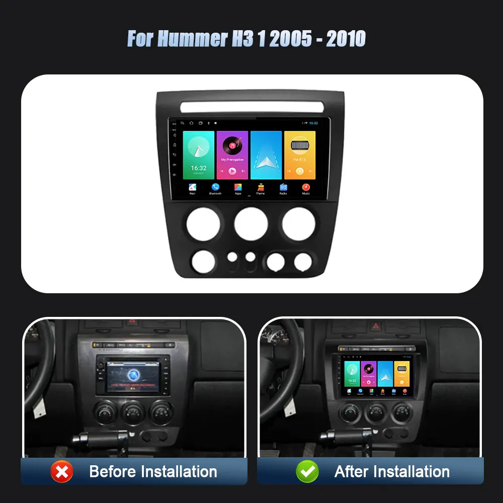 Android 14 For Hummer H3 1 2005-2010 Head Unit Wireless Carplay Stereo Car Radio Multimedia Navigation Player 2DIN WIFI