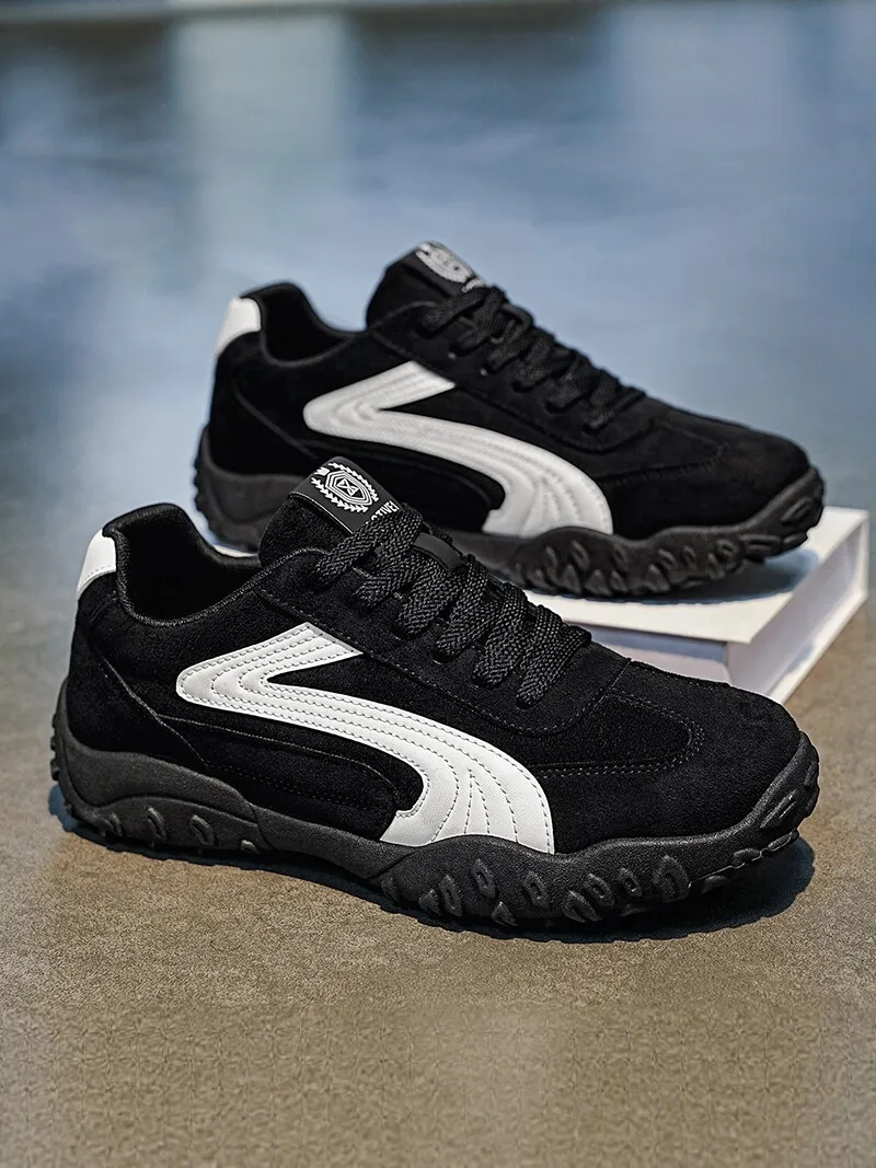 Casual Outdoor Men's Shoes Soft Bottom Fashionable All-Match Autumn Leisure Board Shoes Sporty Trendy Increased Height De Xin