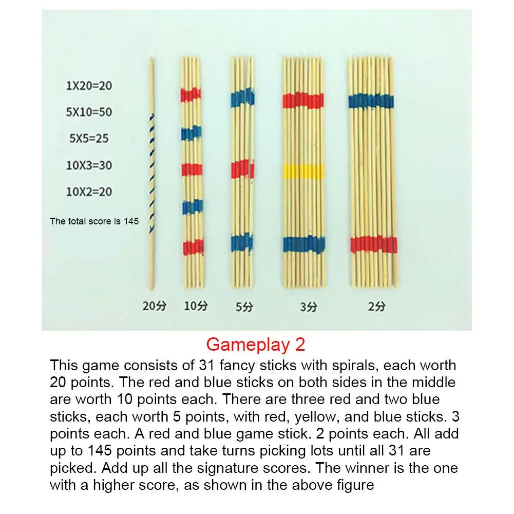1 scatola genitore bambino gioco interattivo bastone Picking Stick classico bastone di legno tavolo da gioco per bambini scatola da tavolo in legno gioco a J4K1