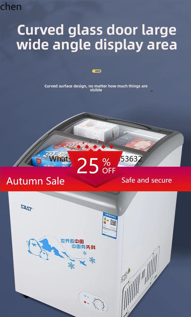 

Commercial Display Cabinet Horizontal Refrigerated Frozen Ice Cream Cabinet Large Capacity Arc Freezer