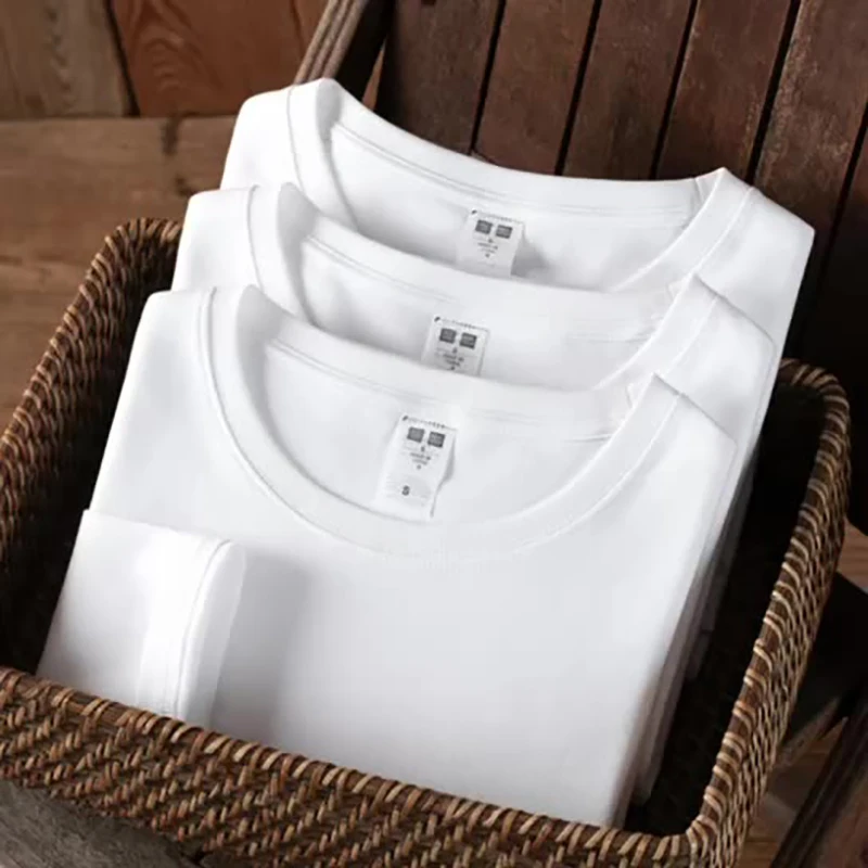 

6 Colors Pure Cotton T-Shirts Long Sleeve For Men And Women All-Match Couple Loose Simple Round Neck Casual Classic Pullovers