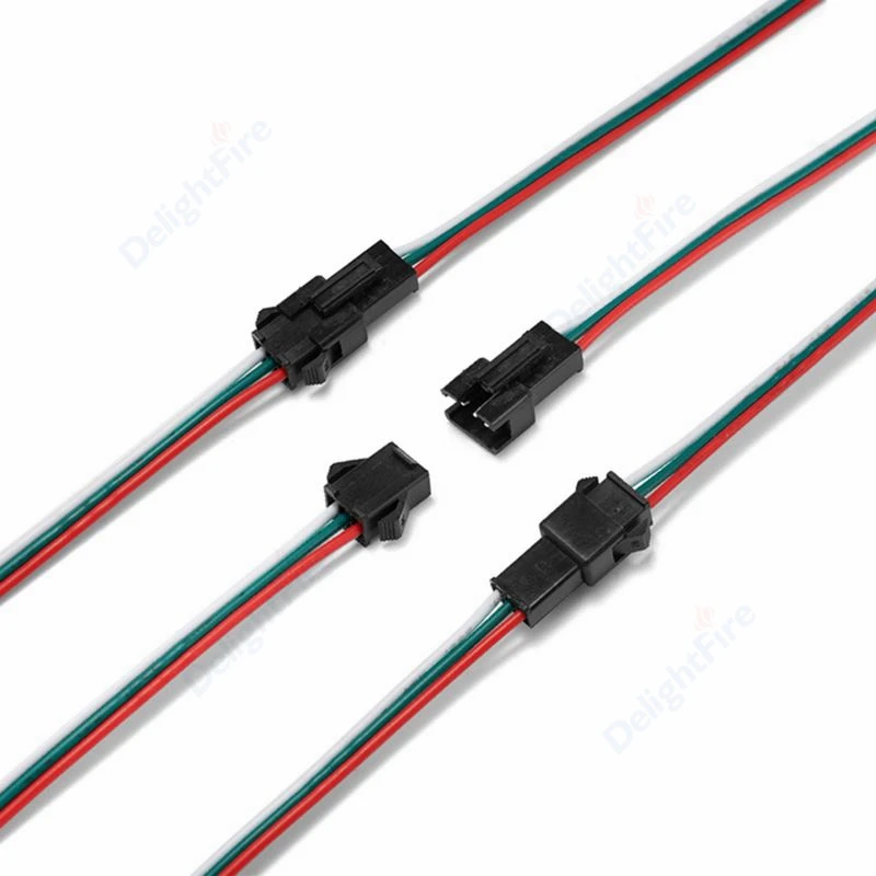 2/3/4pin SM JST Female Male LED Connector Extension Cable 60cm 5V 12V Electric Wire For WS2812B Pixel RGB LED Rigid Strip Light