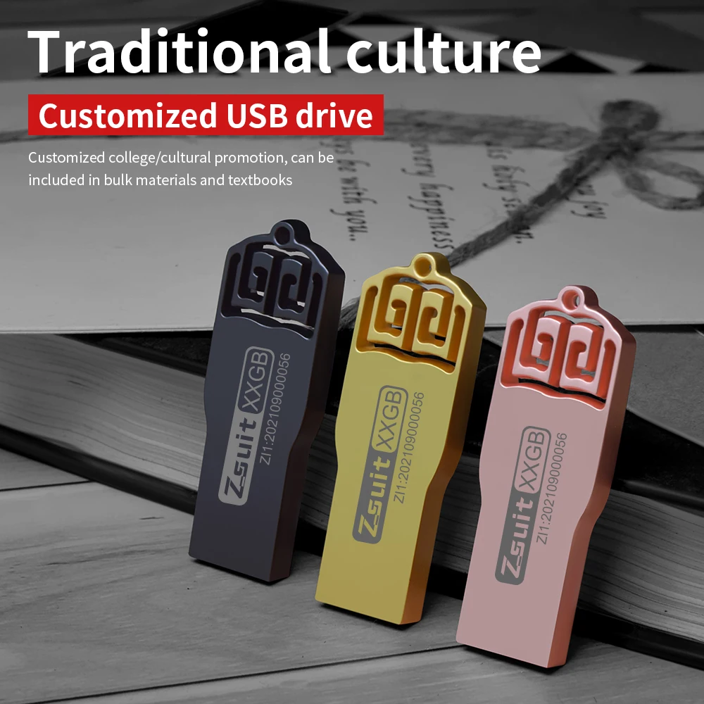 ZSUIT SX Creative USB Fash Drive 4GB 8GB 16GB Pen Drive 64GB Metal Memory Stick Pendrive128GB Custom Logo Gift 10Pcs U Disk