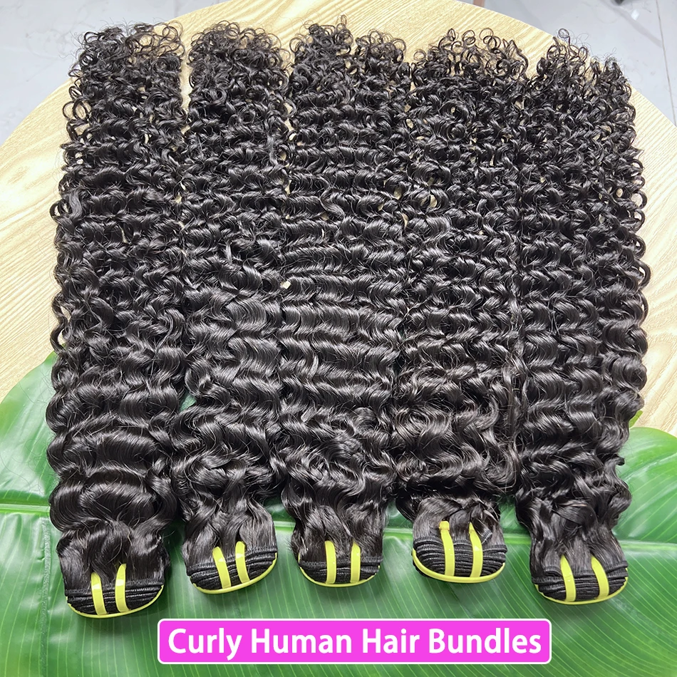 Deep Curly Human Hair Bundles 100% Unprocessed Raw Virgin 10-30 inches Vietnamese Bouncy Curly Hair Weave Extensions For Women