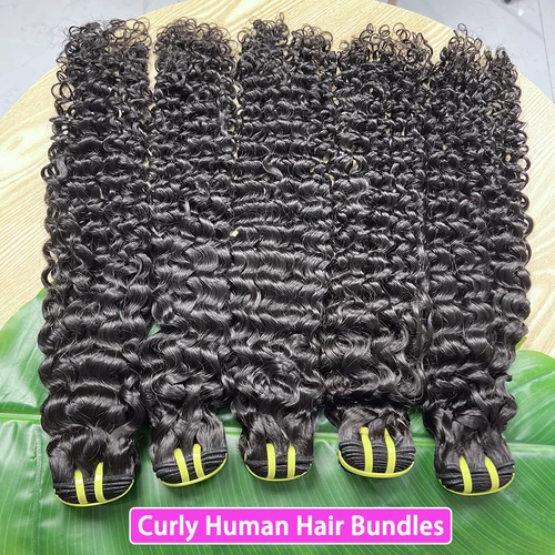 Imagen 2 del producto Extensiones de cabello humano rizado profundo 100% virgen cruda sin procesar 10-30 pulgadas extensiones de cabello rizado hinchable vietnamita para mujeres