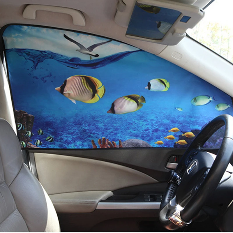 Car Sun Shade Car Window Sunshade Magnetic Parasol Ventanas Laterale Cartoon Child Protection Sun Protection For Car Curtain