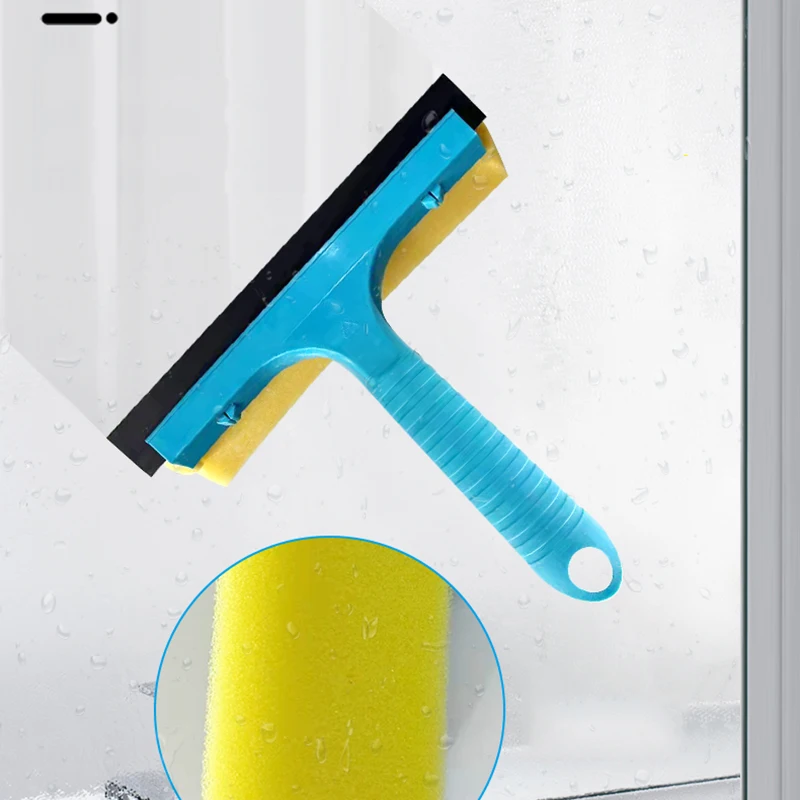 Glass Cleaner Scratch Two In One Household Window Brush Wiper Sponge Head Bathroom Mirror Tile Cleaning Glass Scraper