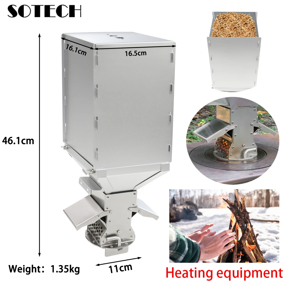 Newest Portable Windproof Outdoor Pellet Fire Wood Heater with Suitable for various firewood stoves for Camping Tent