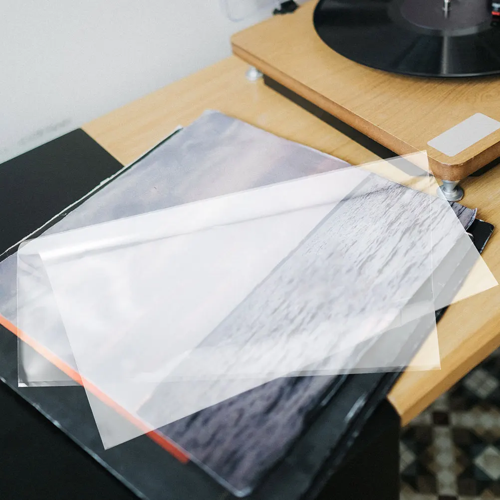 

50 Pcs Vinyl Record Protective Bag Storage Outer Album Covers Protector Sleeves Protection Pocket