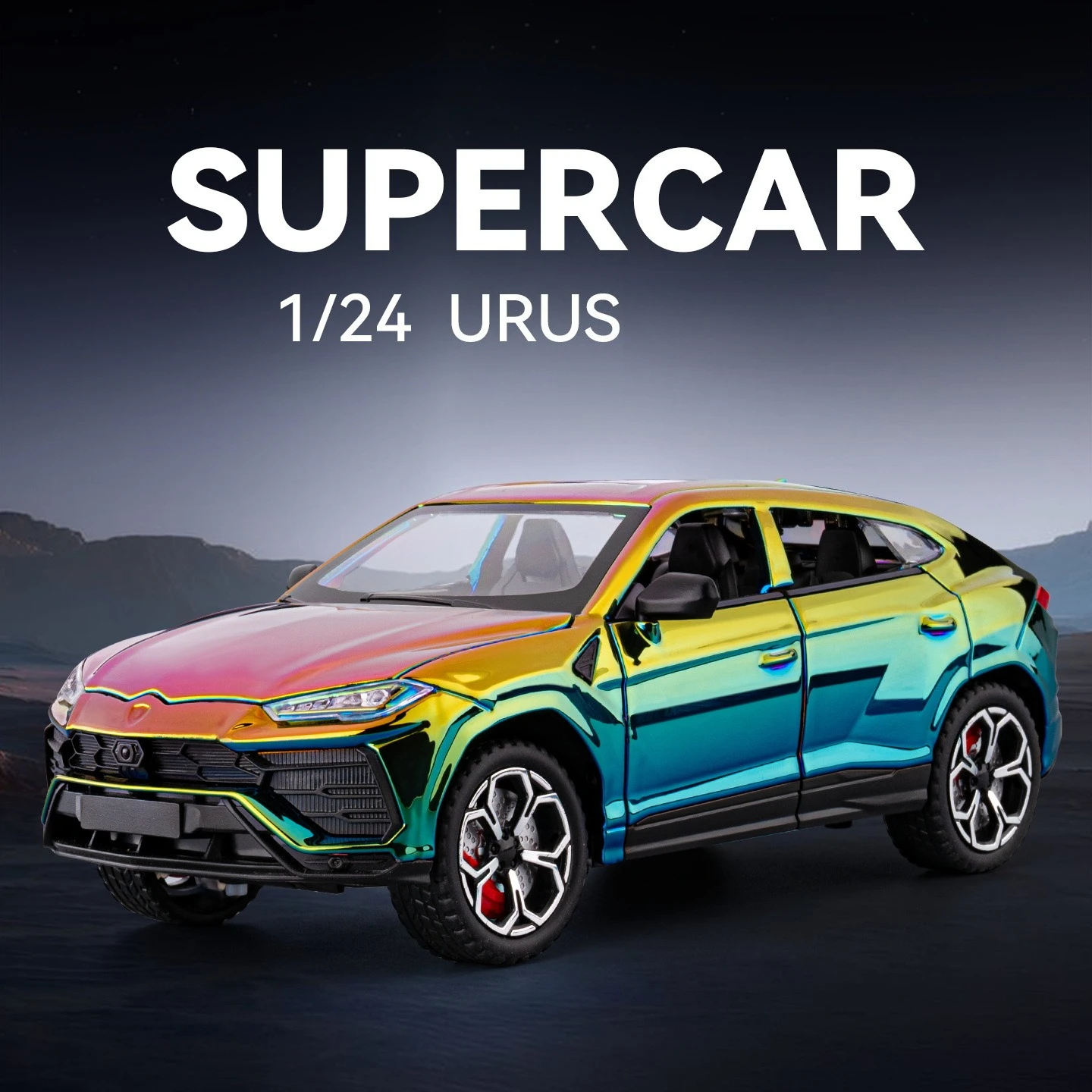 1:24 URUS Bison SUV coche deportivo simulación Diecast Metal aleación modelo coche sonido luz tirar hacia atrás colección niños juguetes regalos