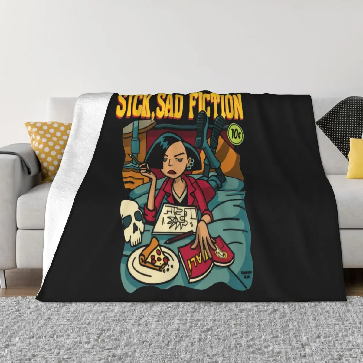 Men T- Sick Sad Fiction Jane Lane 1 T Women Famous Rock Western Style Party Graphic Letter Womens Mens Throw Blanket