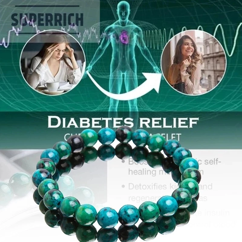 6/8/10MM Malachite Bracelets for Women Men Natural Stone Beaded Bracelet Round Shape Diabetes Relief Bracelet Lucky Jewelry Gift