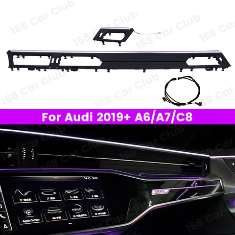 자동차 실내 센터 콘솔 장식 램프 부품, LED 악기 데스크 램프, 아우디 A6 A7 C8 2019-2024, 32 색 앰비언트 라이트