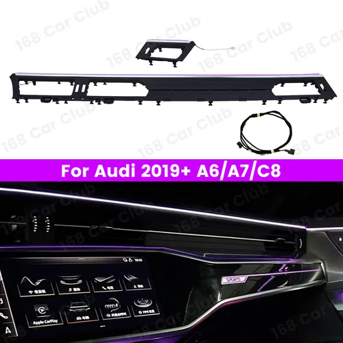 자동차 실내 센터 콘솔 장식 램프 부품, LED 악기 데스크 램프, 아우디 A6 A7 C8 2019-2024, 32 색 앰비언트 라이트