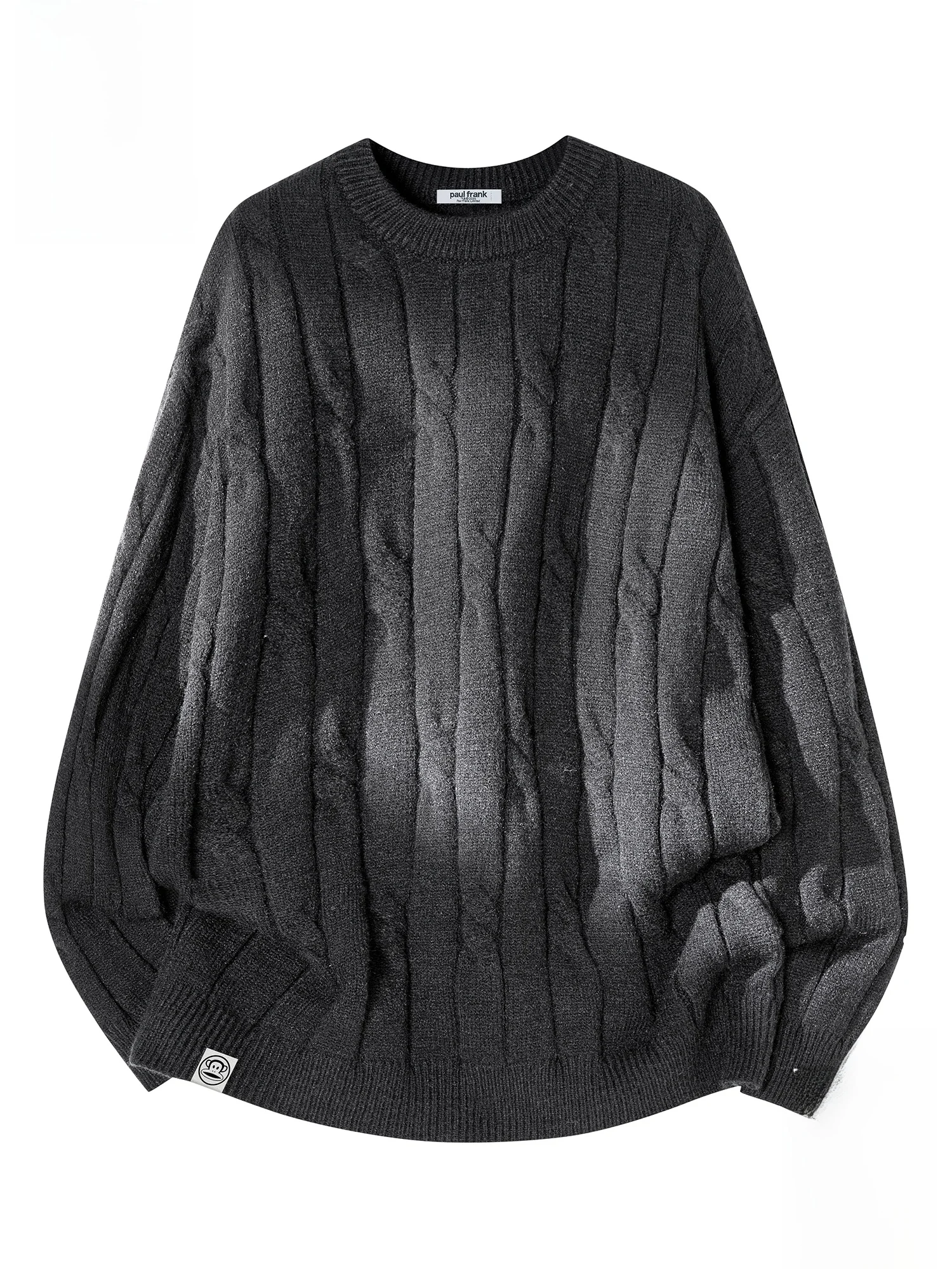 

PaulFrank Men's Casual Loose round Ne Knitted Sweater Autumn Winter Warm Pure Color Twist Fiber Polyester Nylon Blend