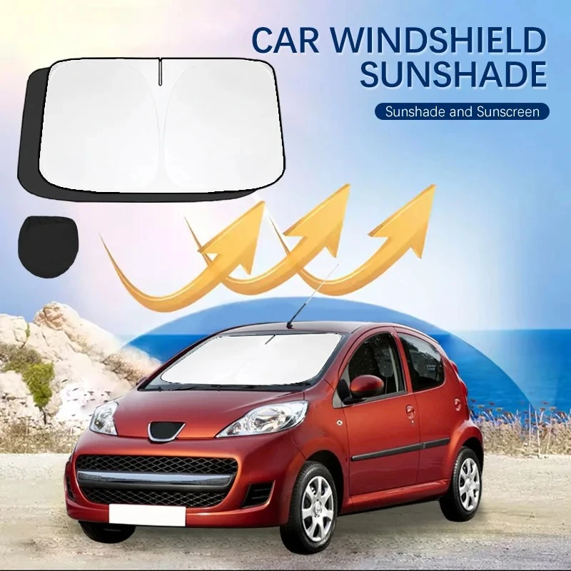 

Car Windshield Sun Shade Covers for Front Window Sunscreen UV Parasol For Peugeot 107 parts Summer Car Accessories