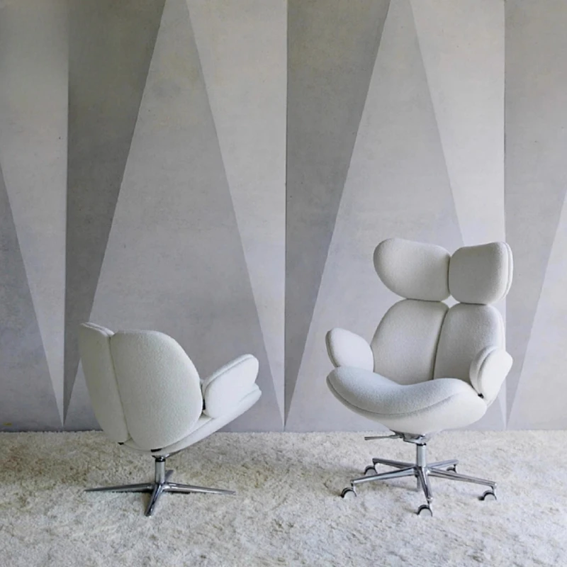 

Italian light luxury modern Rochburg designer creative high back soft bag living room model room reception rotating armchair